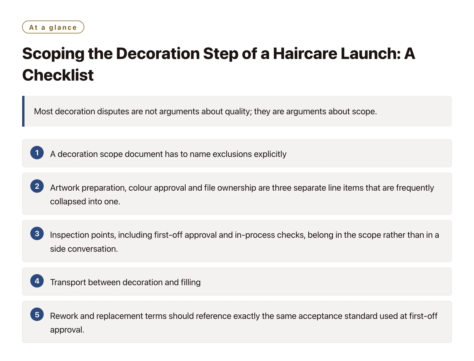 Scoping the Decoration Step of a Haircare Launch: A Checklist——全文要点速览